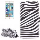 For iPhone 8+&7+ Zebra Stripes Leather Case with Holder, Card Slots & Wallet
