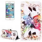 For iPhone 8+&7+ Crystal Butterfly Leather Case with Holder, Card Slots & Wallet