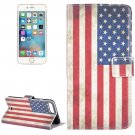 For iPhone 8+&7+ US Flag Leather Case with Holder, Card Slots & Wallet