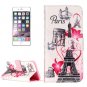 For iPhone 8+&7+ Paris Pattern Leather Case with Holder, Card Slots & Wallet