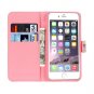 For iPhone 8+&7+ Pink Bear Pattern Leather Case with Holder, Card Slots & Wallet