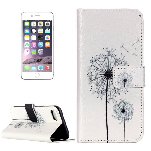 For iPhone 8+&7+ Dandelion Pattern Leather Case with Holder, Card Slots & Wallet
