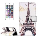 For iPhone 8+&7+ Eiffel Tr Pattern Leather Case with Holder, Card Slots & Wallet