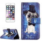 For iPhone 8+&7+ Dog & Hat Pattern Leather Case with Holder, Card Slots & Wallet
