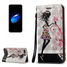 For iPhone 8+&7+ 3D Relief Fairy Leather Case with Holder, Card Slots & Lanyard