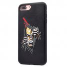 For iPhone 8+&7+ PU Leather God Of Death Pattern Magnet Embroidery Back Cover Case