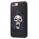 For iPhone 8+&7+ PU Leather Red Eye Pattern Magnet Embroidery Back Cover Case