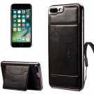 For iPhone 8+&7+ Electroplating TPU Case with Holder, Card Slots & Lanyard - 4 colors