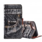 For iPhone 8+&7+ Denim Leather Case with Holder, Card Slots & Wallet - 2 colors