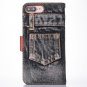For iPhone 8+&7+ Denim Leather Case with Holder, Card Slots & Wallet - 2 colors
