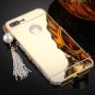 For iPhone 8+&7+ Pearl Chain Pendant Diamond Encrusted Electroplating Mirror Case - 3 colors