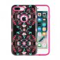 For iPhone 8+ & 7+ Double Flower Pattern TPU + PC Relief Combination Case