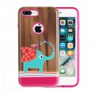 For iPhone 8+ & 7+ Small Elephant Pattern TPU + PC Relief Combination Case