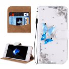 For iPhone 8+ & 7+ Butterfly Diamond Magnetic Leather Case with Holder, Card Slots