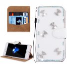 For iPhone 8+ & 7+ Bowknot Diamond Magnetic Leather Case with Holder, Card Slots