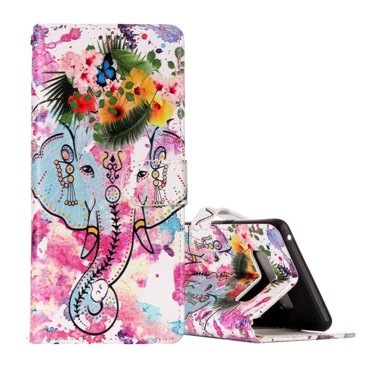 For Galaxy Note 8 Elephant Pattern Leather Case with Holder, Card Slots & Wallet