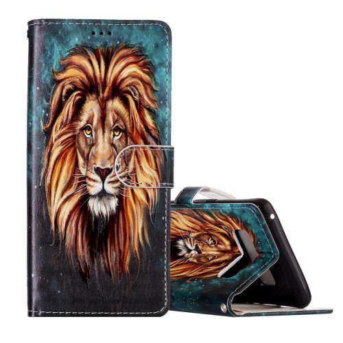 For Galaxy Note 8 Lion Pattern Leather Case with Holder, Card Slots & Wallet