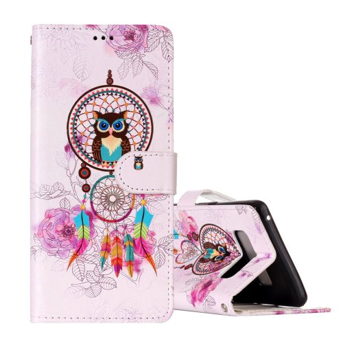 For Galaxy Note 8 Owl Pattern Leather Case with Holder, Card Slots & Wallet