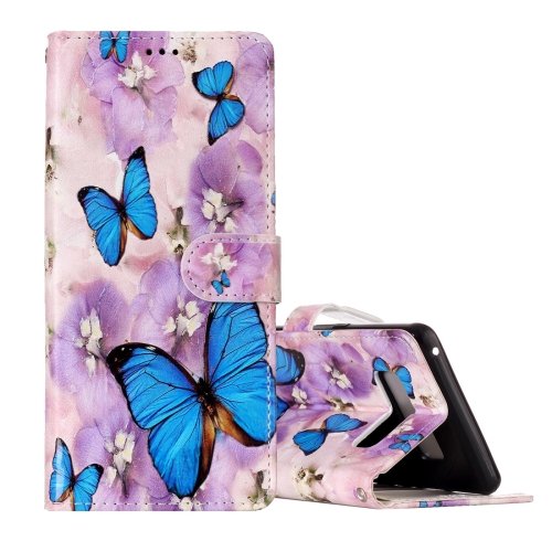 For Galaxy Note 8 Butterfly Pattern Leather Case with Holder, Card Slots & Wallet