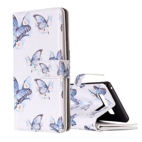For Galaxy Note 8 butterfly Pattern Leather Case with Holder, Card Slots & Wallet