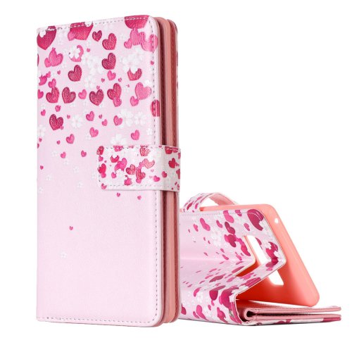 For Galaxy Note 8 Love Pattern Leather Case with Holder, Card Slots & Wallet