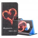 For Galaxy Note 8 Heart Pattern Leather Case with Holder, Card Slots & Wallet