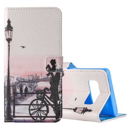 For Galaxy Note 8 Park Pattern Leather Case with Holder, Card Slots & Wallet