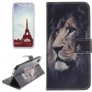 For iPhone X Lion Pattern Flip Leather Case with Holder, Card Slots & Wallet