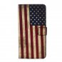 For iPhone X US Flag Pattern Flip Leather Case with Holder, Card Slots & Wallet
