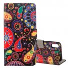 For iPhone X Acaleph Pattern Flip Leather Case with Holder, Card Slots & Wallet