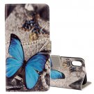 For iPhone X Butterfly Pattern Flip Leather Case with Holder, Card Slots & Wallet