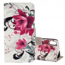 For iPhone X Lotus Pattern Flip Leather Case with Holder, Card Slots & Wallet