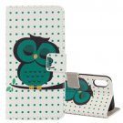 For iPhone X Owl Pattern Flip Leather Case with Holder, Card Slots & Wallet