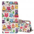 For iPhone X Owls Pattern Flip Leather Case with Holder, Card Slots & Wallet