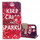 For iPhone X SPARKLE Pattern Flip Leather Case with Holder, Card Slots & Wallet