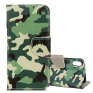 For iPhone X Camouflage Pattern Flip Leather Case with Holder, Card Slots & Wallet
