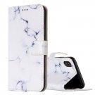 For iPhone X White Marble Flip Leather Case with Holder, Card Slots & Wallet