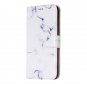 For iPhone X White Marble Flip Leather Case with Holder, Card Slots & Wallet