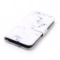 For iPhone X White Marble Flip Leather Case with Holder, Card Slots & Wallet