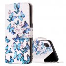 For iPhone X Butterflies Flip Leather Case with Holder, Card Slots & Wallet