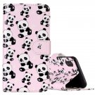 For iPhone X Embossed Panda Flip Leather Case with Holder, Card Slots & Wallet