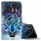 For iPhone X Embossed Wolf Flip Leather Case with Holder, Card Slots & Wallet