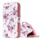 For iPhone X Rose Pattern Flip Leather Case with Holder, Card Slots & Wallet