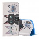 For iPhone X 3 Cats pattern Leather Case with Holder, Card Slots & Wallet