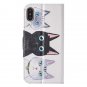 For iPhone X 3 Cats pattern Leather Case with Holder, Card Slots & Wallet