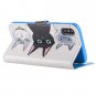 For iPhone X 3 Cats pattern Leather Case with Holder, Card Slots & Wallet