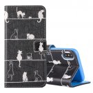 For iPhone X Cats pattern Leather Case with Holder, Card Slots & Wallet