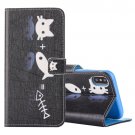 For iPhone X Fish pattern Leather Case with Holder, Card Slots & Wallet