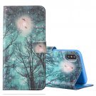 For iPhone X Trees pattern Leather Case with Holder, Card Slots & Wallet