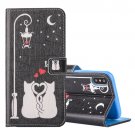 For iPhone X Love Cats pattern Leather Case with Holder, Card Slots & Wallet
